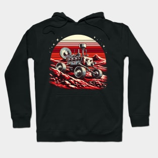 Martian Odyssey: Retro Rover's Red Planet Expedition Hoodie